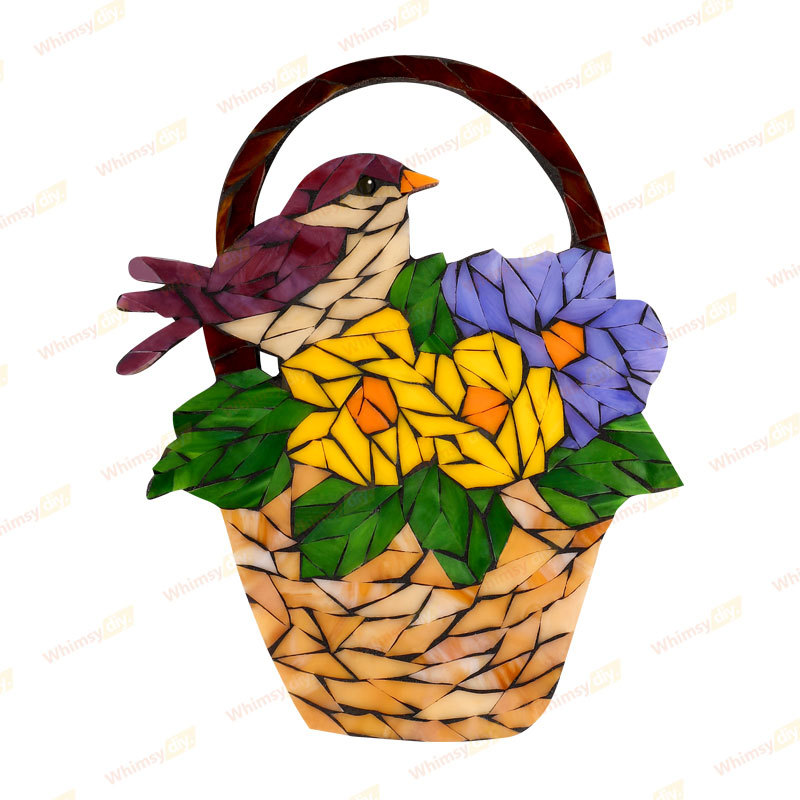 Swallow and Flower Glass Mosaic Kit