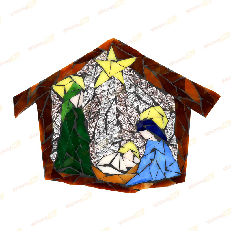 Whimsy DIY Simple Nativity Glass Mosaic Kit Puzzles