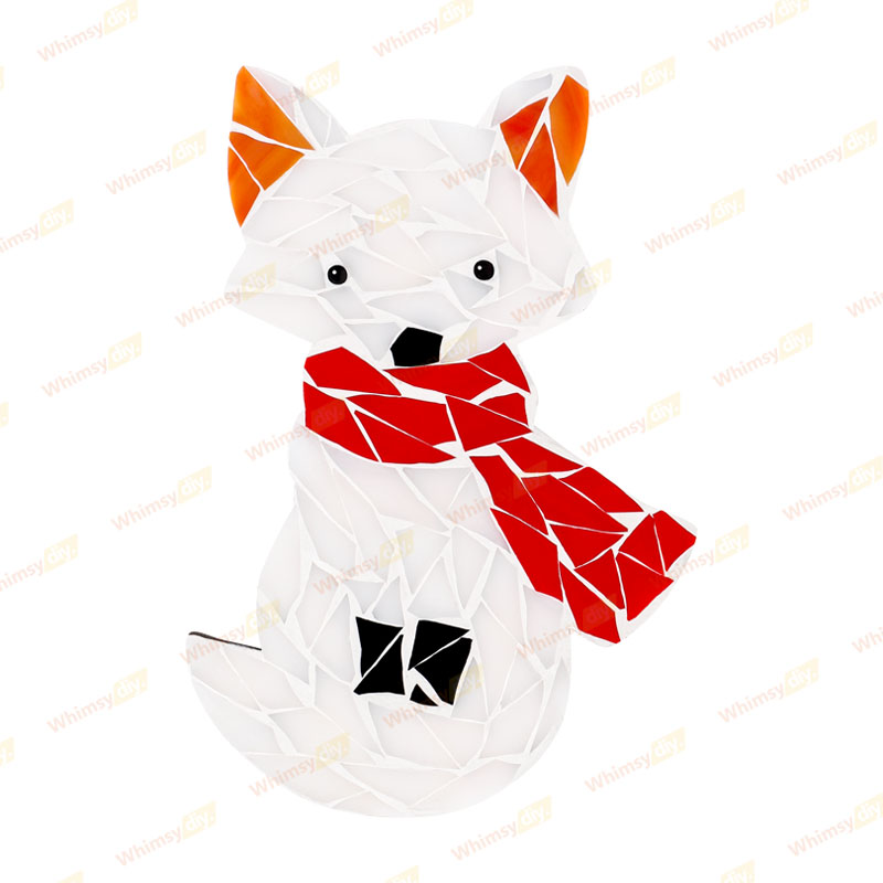 Whimsy DIY Arctic Fox Glass Mosaic Kit Puzzles