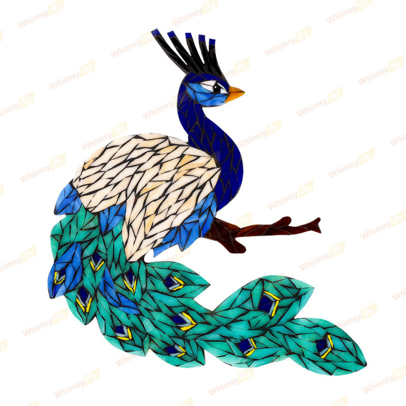 Peacock Glass Mosaic Kit | DIY Arts & Crafts Kit for Adults