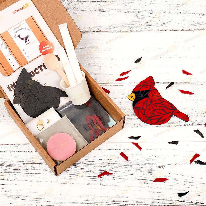 Cardinal Glass Mosaic Kit | DIY Arts & Crafts Kit for Adults