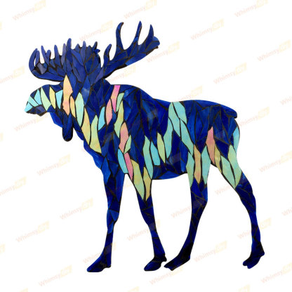 Northern Lights Moose Glass Mosaic Kit | DIY Arts & Crafts Kit for Adults