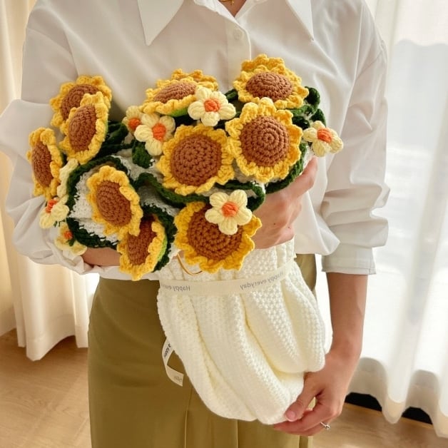 ☆お花モチーフ編みのブランケット・デイジー☆手作り☆送料込☆ 手編みブランケット お花モチーフ編み CrochetBlanket with flower