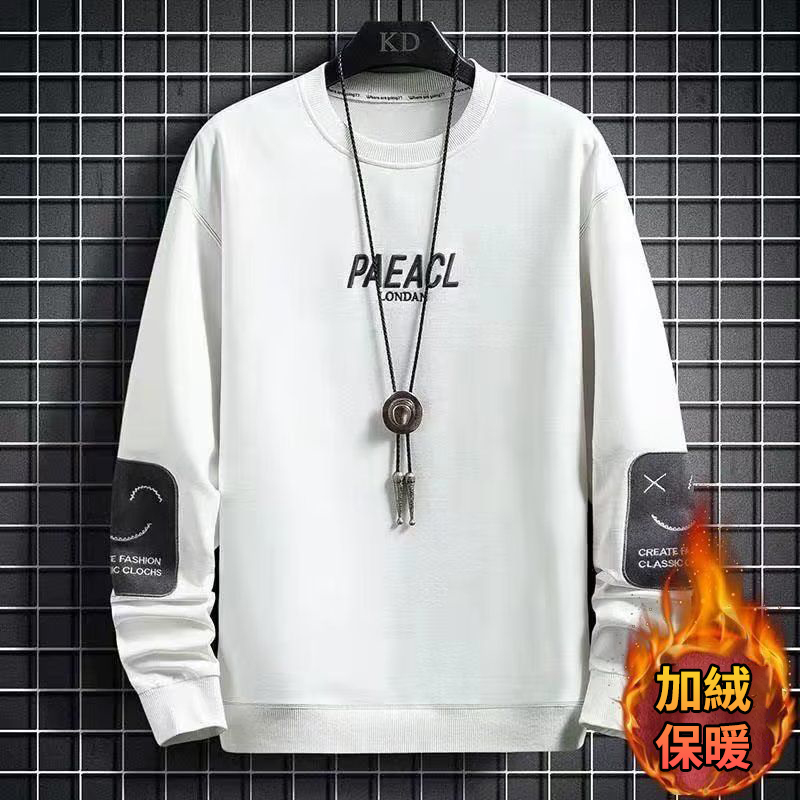 美式潮牌寬鬆印花圓領時尚休閒長袖