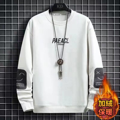 美式潮牌寬鬆印花圓領時尚休閒長袖