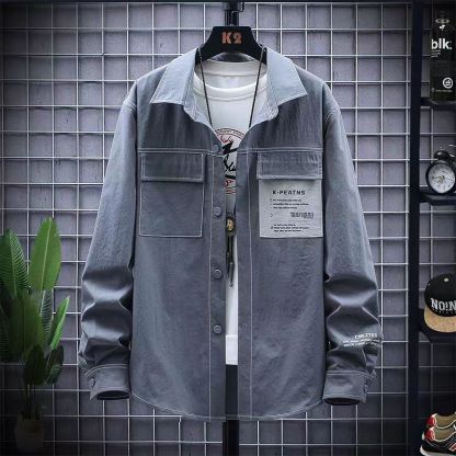 【單件/套裝】ins潮流撞色襯衫+百搭T恤+帥氣休閒褲裝三件套套裝