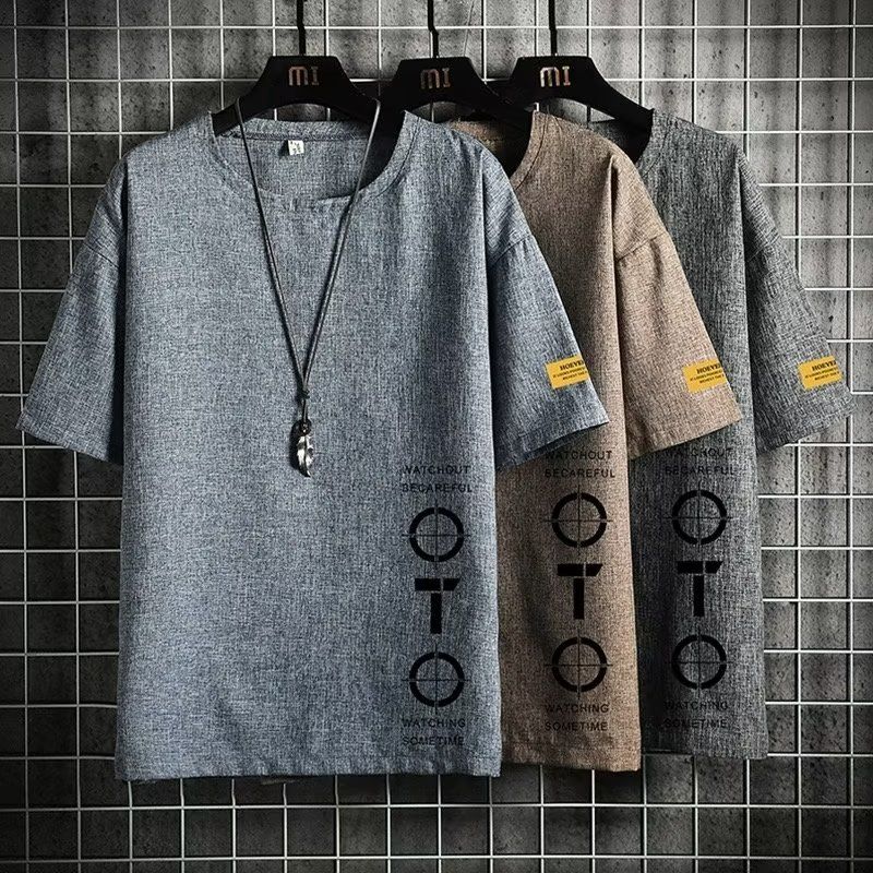 冰絲美式復古印花寬鬆半袖T恤-Nuostyle