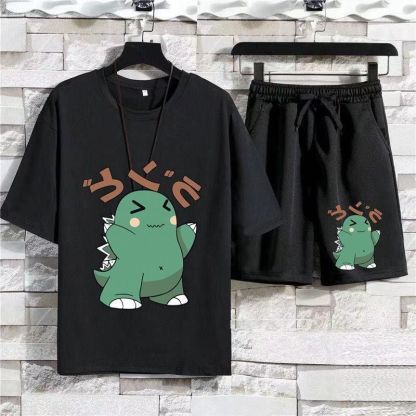 【整套】小恐龍韓版休閒短袖T恤運動短褲套裝