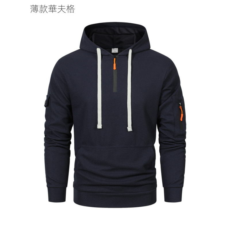 春秋款連帽衫拉鍊多口袋運動休閒衛衣-NitSoon