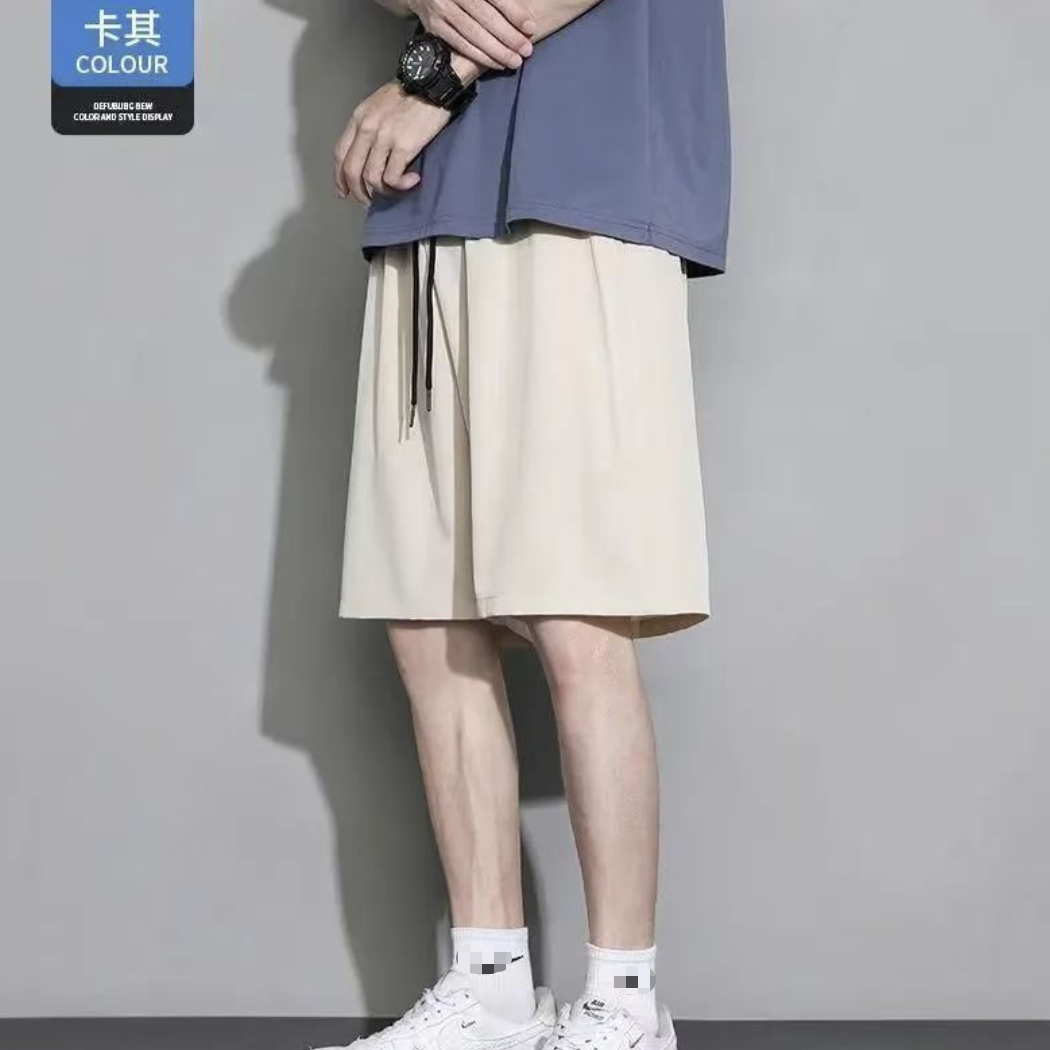 純色青春流行直筒潮流寬鬆型ins運動褲休閒五分褲褲裝