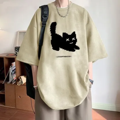 美式復古高街寬鬆百搭情侶款短袖T恤