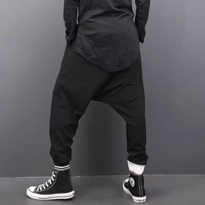 時尚休閒寬鬆大碼低吊檔垮褲顯瘦小腳哈倫褲