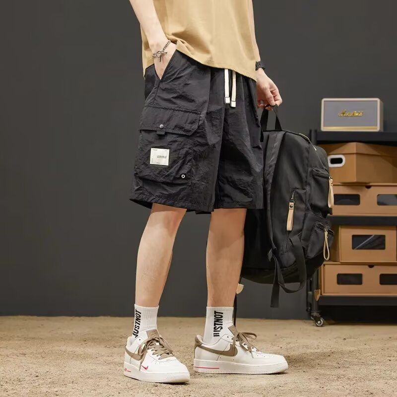 大口袋薄款寬鬆五分速乾工裝短褲
