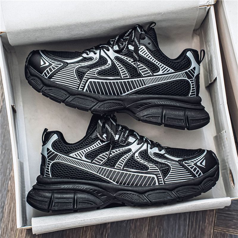 網面透氣休閒鞋運動跑步厚底增高老爹鞋