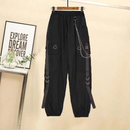 【整套/單件】韓版寬鬆設計感拼接襯衫 帥氣工裝褲兩件套裝