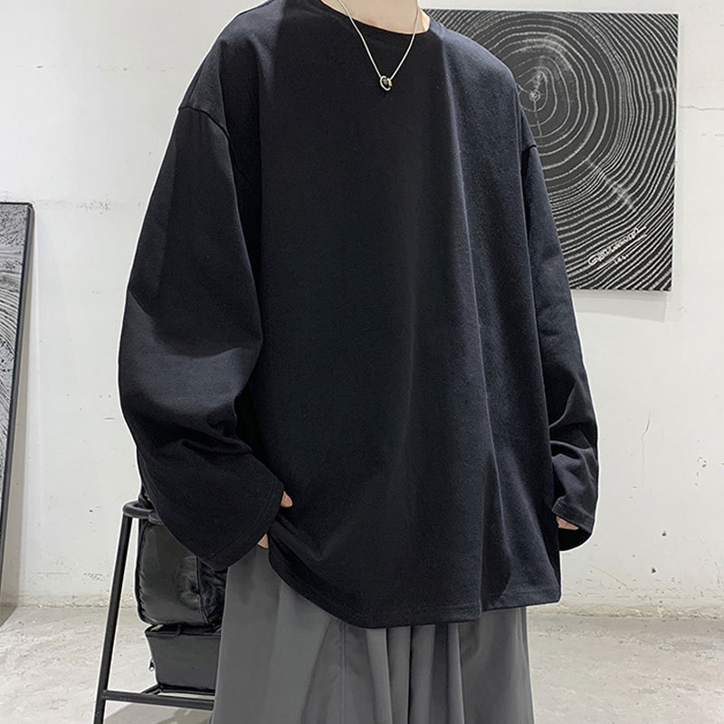 寬鬆潮流ins港風休閒衛衣加厚長袖t恤