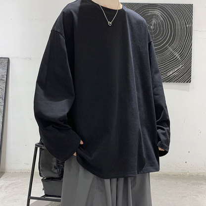 寬鬆潮流ins港風休閒衛衣加厚長袖t恤