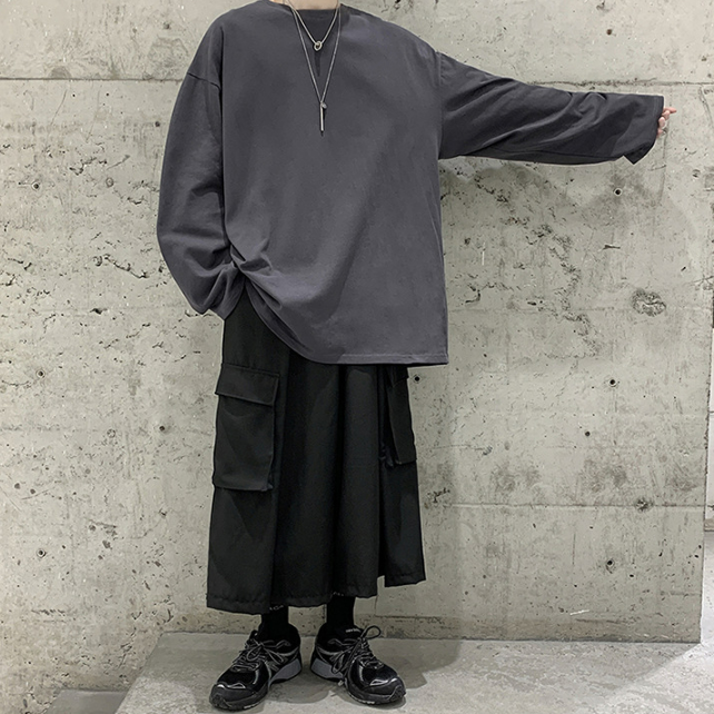 寬鬆潮流ins港風休閒衛衣加厚長袖t恤