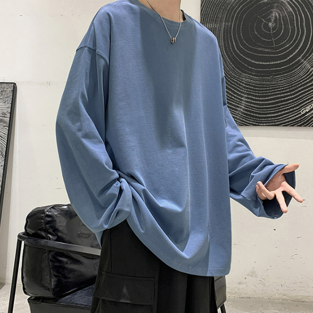 寬鬆潮流ins港風休閒衛衣加厚長袖t恤