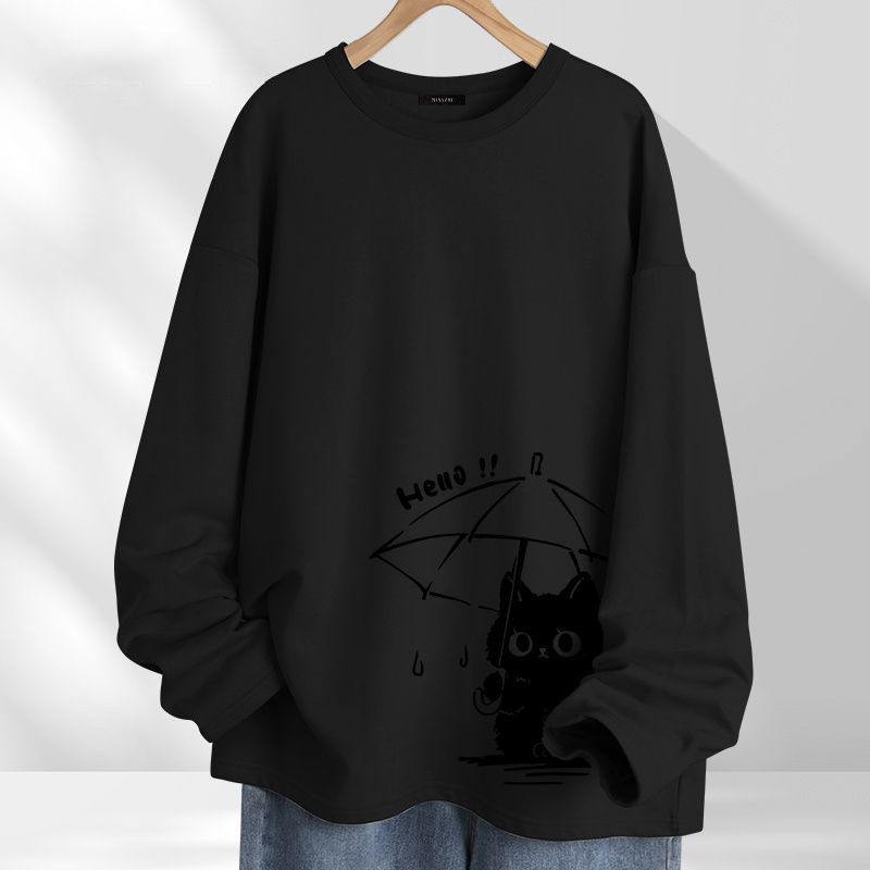 簡約休閒小眾設計感春款長袖t恤