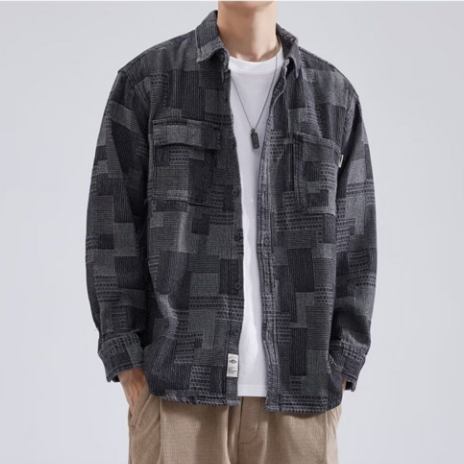 【單件/套裝】帥氣百搭襯衫外套+白色長袖T恤+寬鬆工裝褲三件套-NitSoon