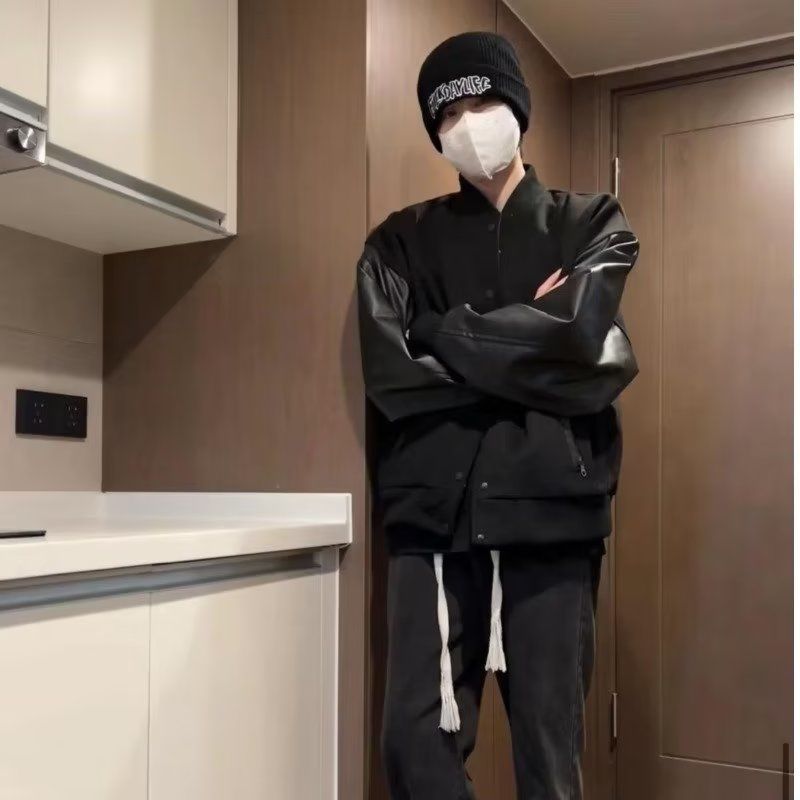 美式復古休閒拼接棒球服百搭情侶夾克外套-NitSoon