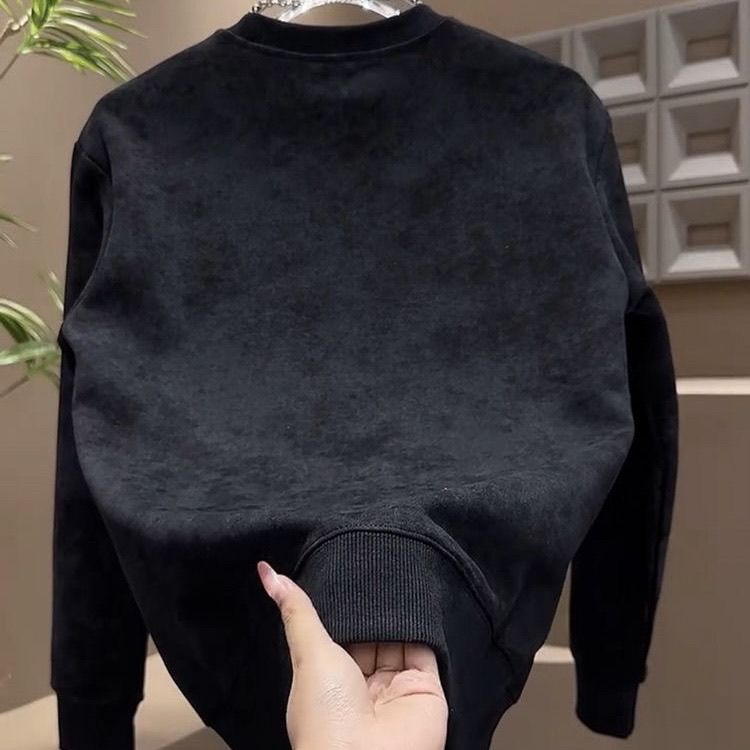 時尚潮流百搭休閒鋼印字母暈染長袖衛衣-NitSoon