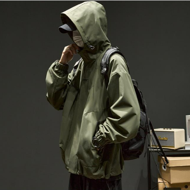 春秋潮牌工裝痞帥夾克衝鋒衣外套