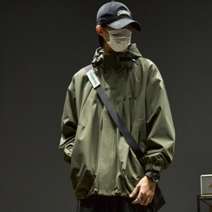 春秋潮牌工裝痞帥夾克衝鋒衣外套