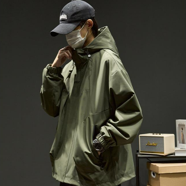 春秋潮牌工裝痞帥夾克衝鋒衣外套