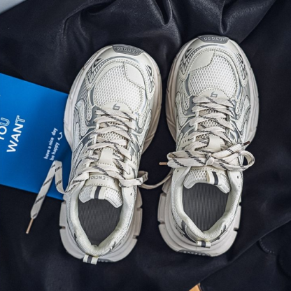 網面透氣休閒鞋運動跑步厚底增高老爹鞋