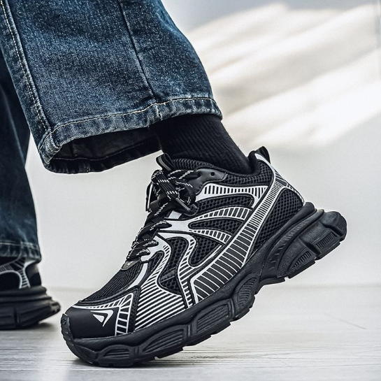 網面透氣休閒鞋運動跑步厚底增高老爹鞋