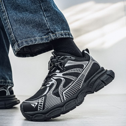 網面透氣休閒鞋運動跑步厚底增高老爹鞋