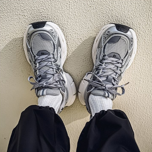 網面透氣休閒鞋運動跑步厚底增高老爹鞋