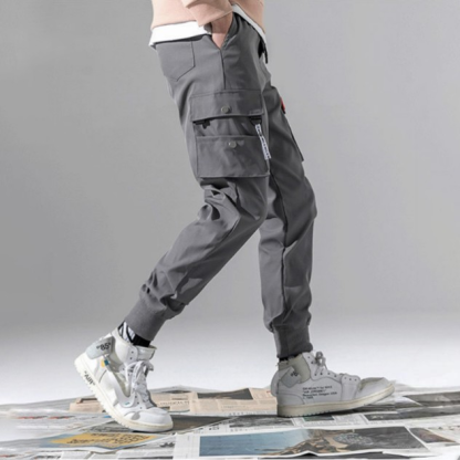 時尚潮流修身運動哈倫休閒韓版束腳工裝褲