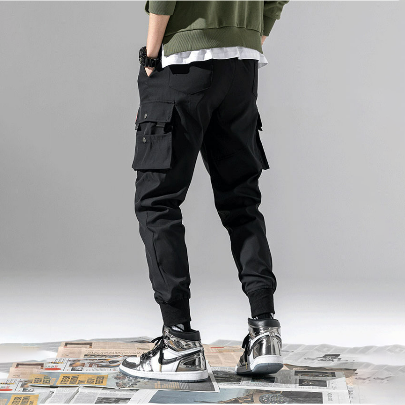 時尚潮流修身運動哈倫休閒韓版束腳工裝褲