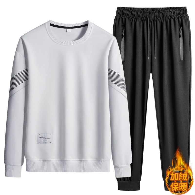 【單件/套裝】防風立領夾克外套+圓領長袖T恤+休閒運動褲三件套