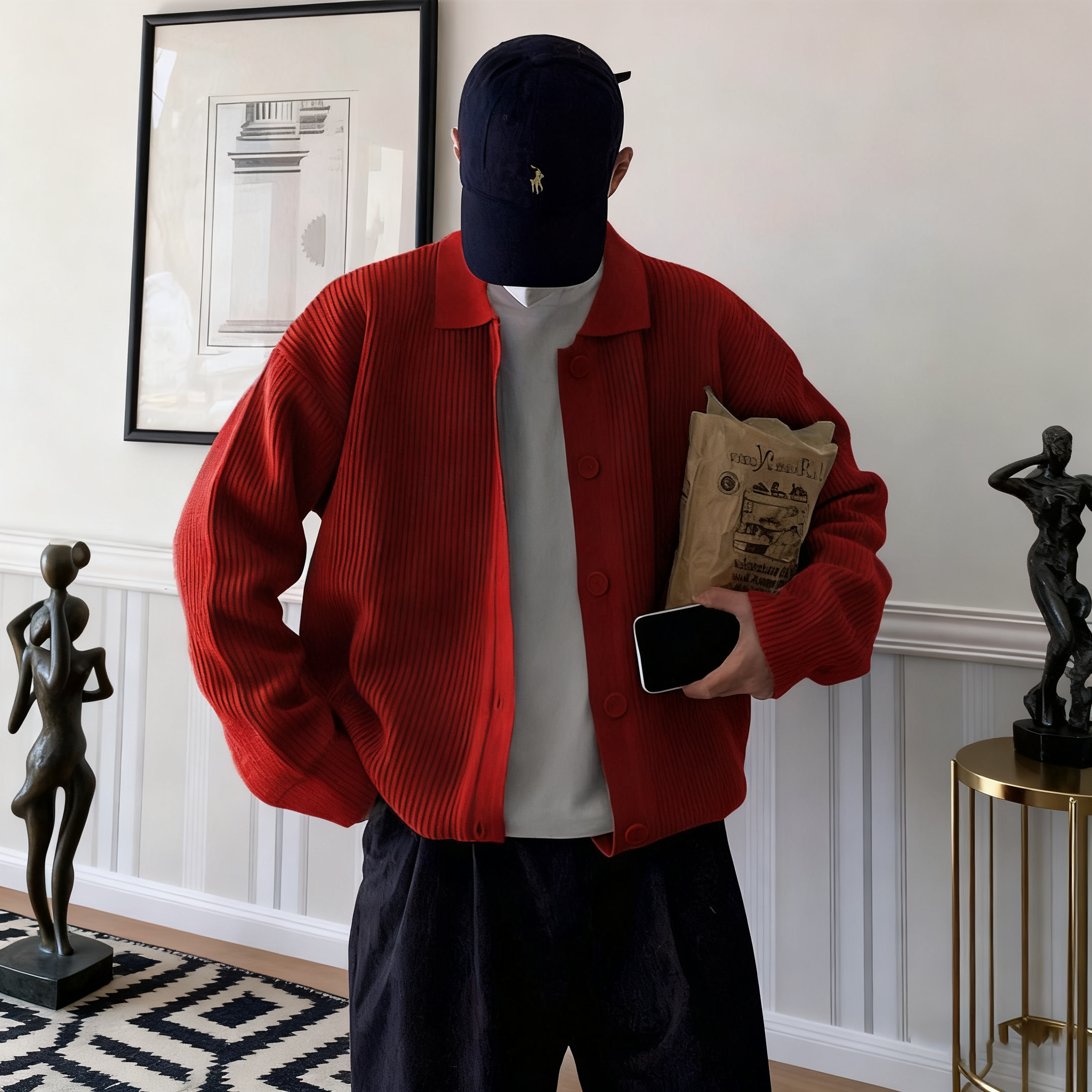 輕熟風素色翻領韓版潮流休閒慵懶風針織開衫