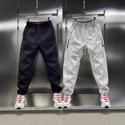 寬鬆拼接休閒百搭潮流痞帥束腳哈倫褲