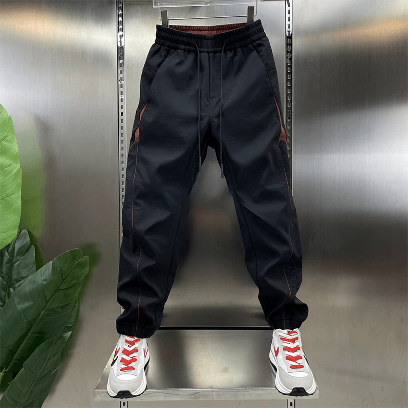 寬鬆拼接休閒百搭潮流痞帥束腳哈倫褲