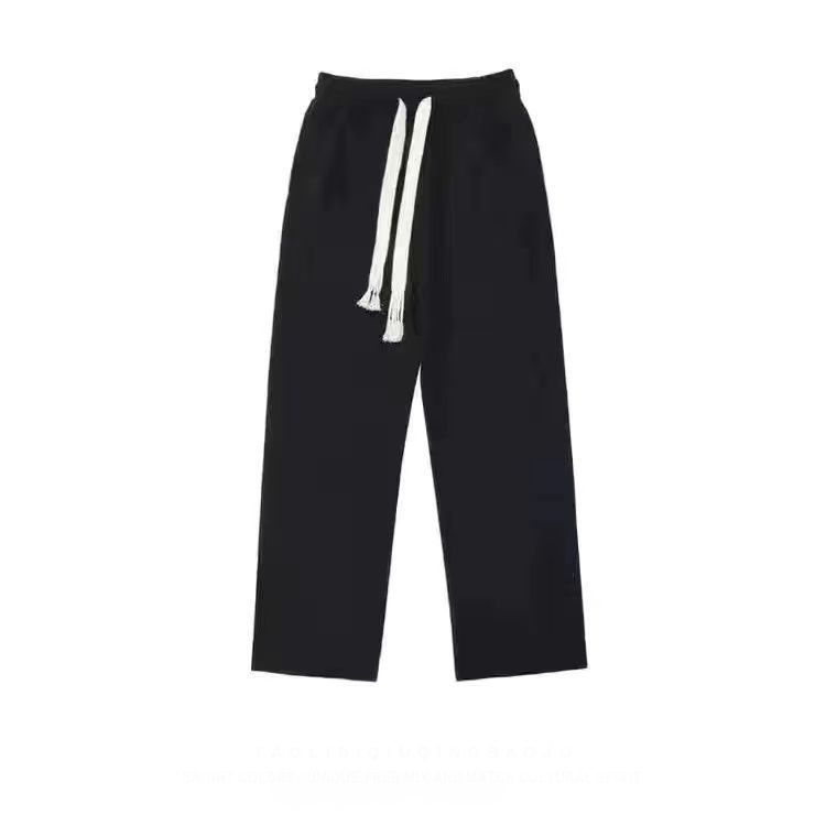 【單件/套裝】山本風冰絲七分袖高級感暗黑系高領短袖+項鍊+百搭休閒褲三件套