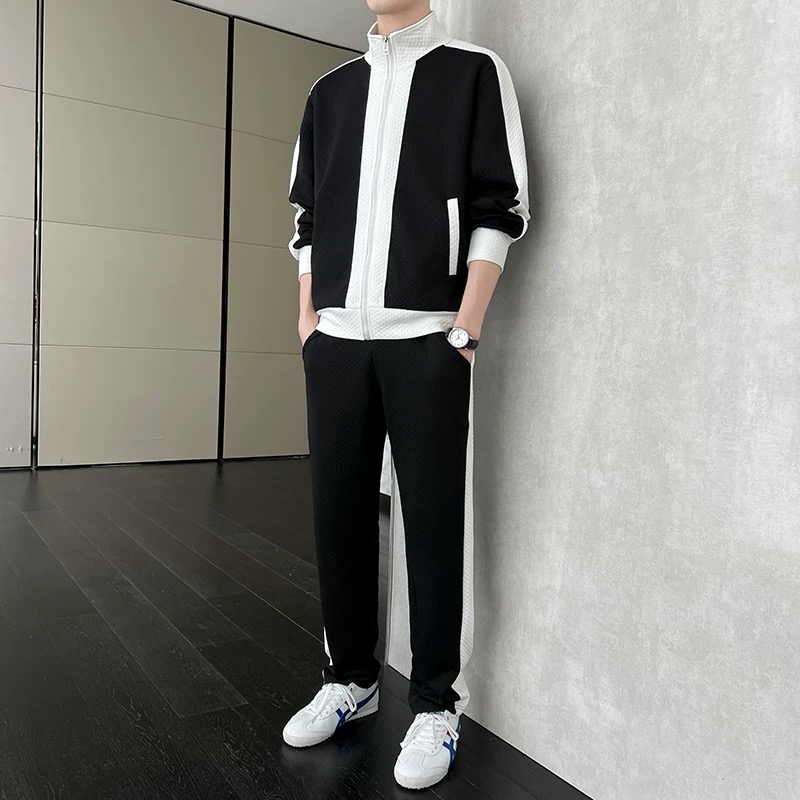 【整套】拼接撞色潮流休閒運動兩件套裝