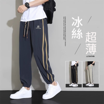 冰絲休閒薄款寬鬆潮流九分運動束腳褲