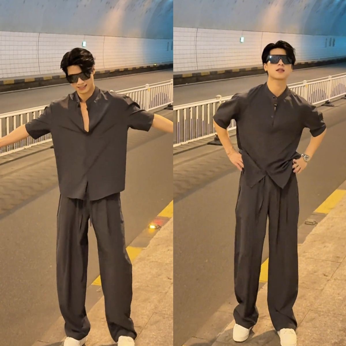 【單件/套裝】韓版潮流素色薄款冰絲襯衫+百搭休閑西裝兩件套