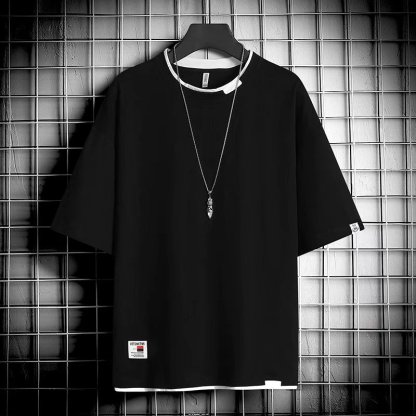 港風寬鬆個性圓領百搭短袖-Nuostyle