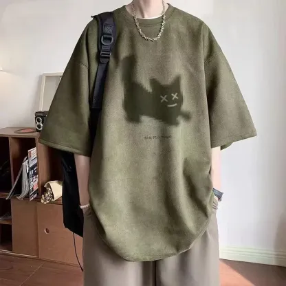 美式復古高街寬鬆百搭情侶款短袖T恤