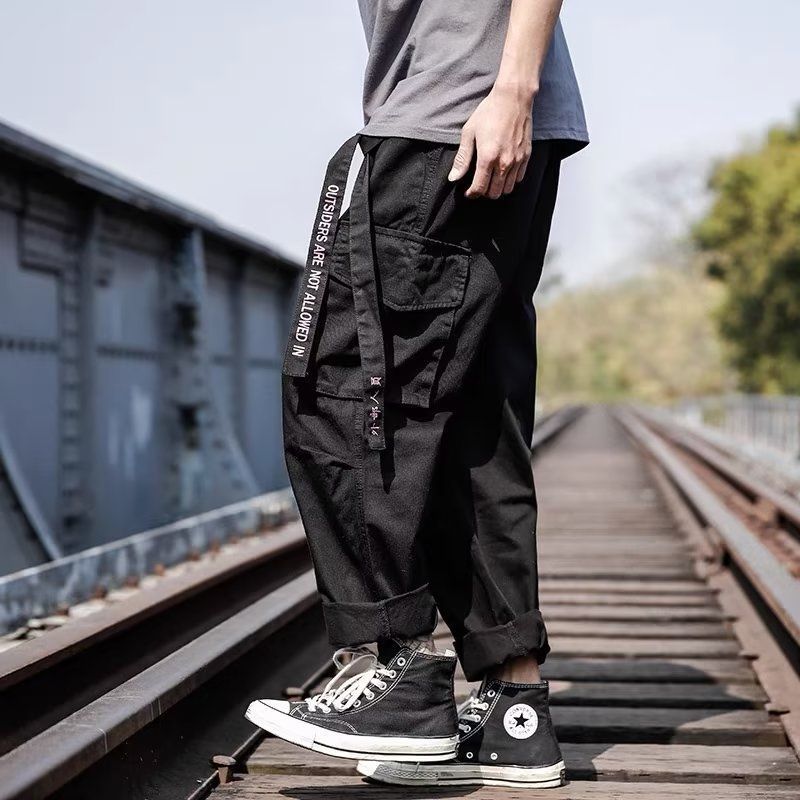工裝百搭舒適個性潮流帥氣束腳褲