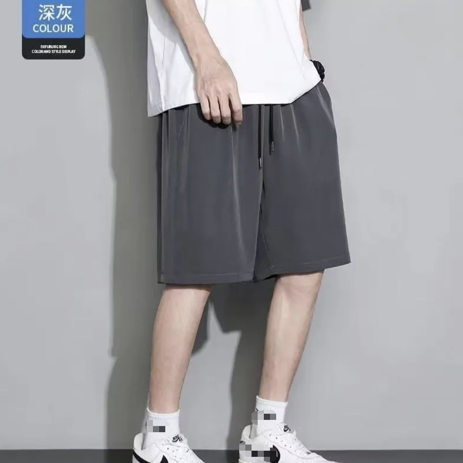 純色青春流行直筒潮流寬鬆型ins運動褲休閒五分褲褲裝