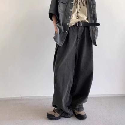 【單件/套裝】日系圓領條紋T恤+休閒褲兩件套裝