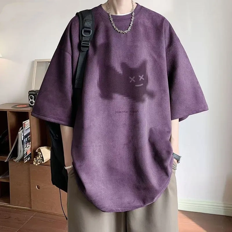 美式復古高街寬鬆百搭情侶款短袖T恤